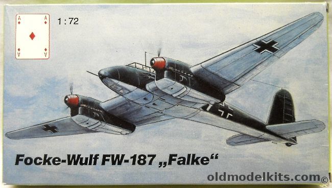 Karo-As 1/72 Focke-Wulf Fw-187 Falke Long Range Fighter, AM-0172 plastic model kit
